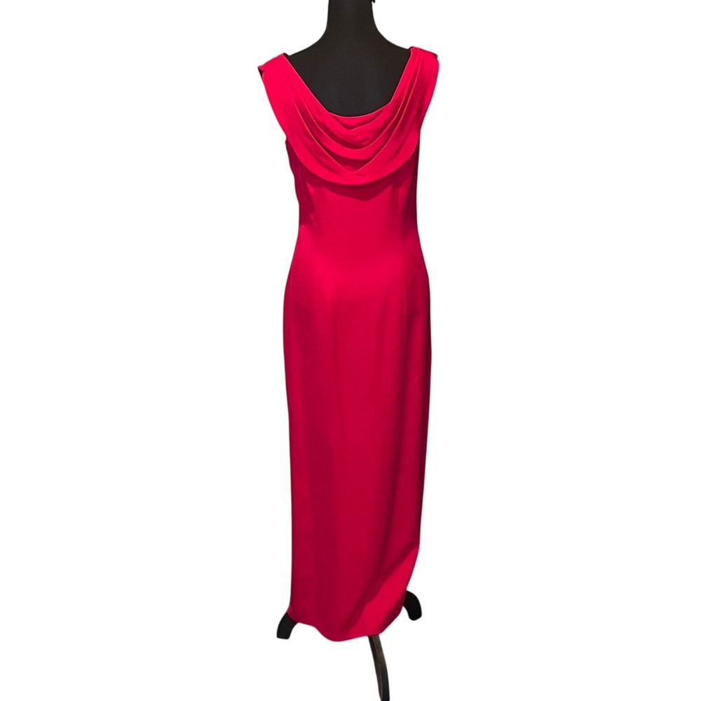 Spenser Jeremy Red 100% Silk Cowl Neck Maxi Dress Sleeveless Evening Gown 6